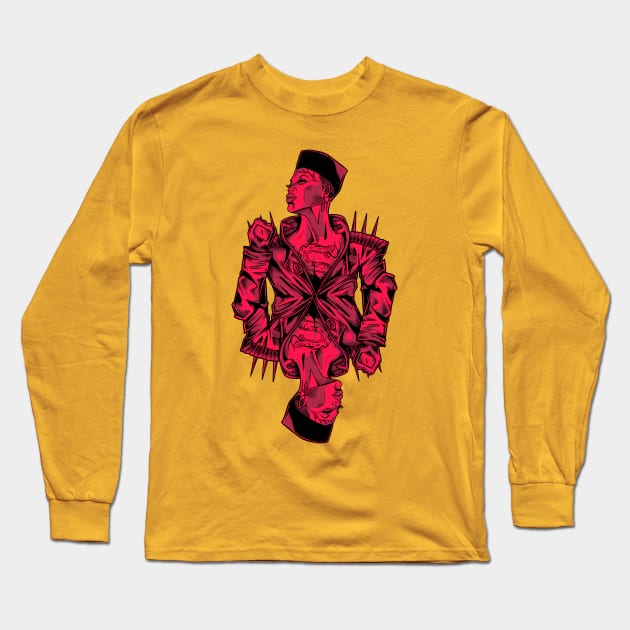 Red Queen Long Sleeve T-Shirt by Scottconnick